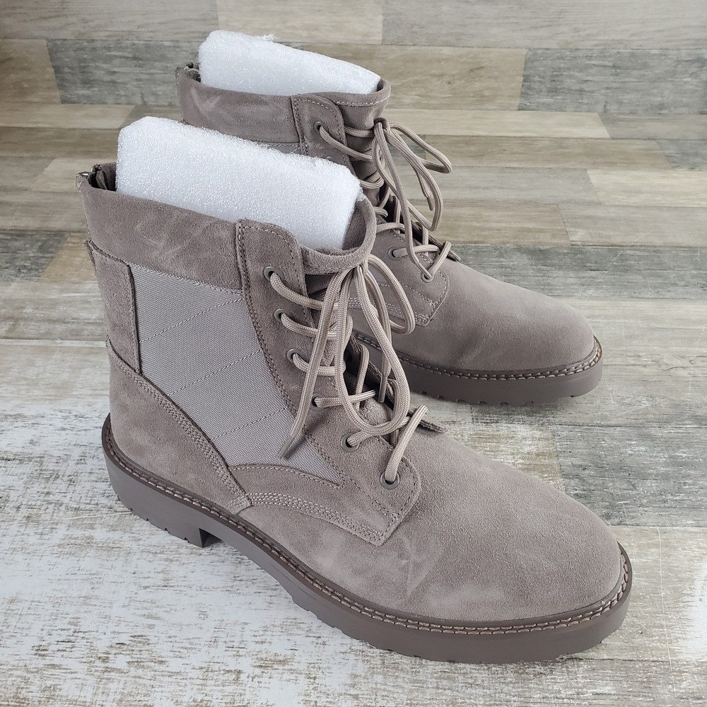 Saint Morta Legion Mens Boots Sz 10 Taupe Suede Comfort Lace Up Back Zip
